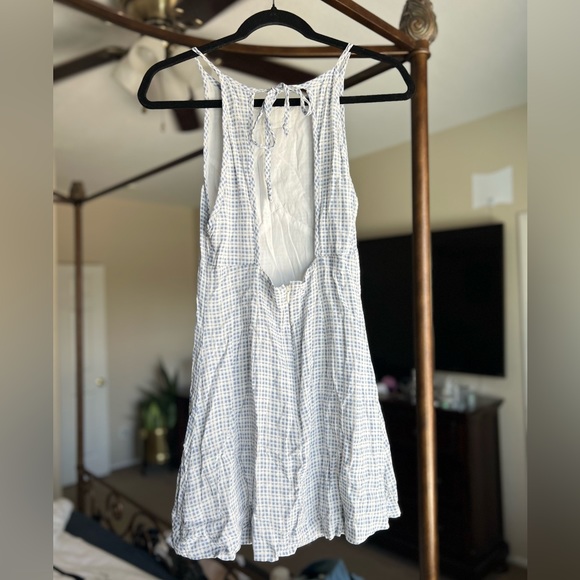 Urban Outfitters Mini Checkered Halter Open Back Dress - Picture 3 of 8
